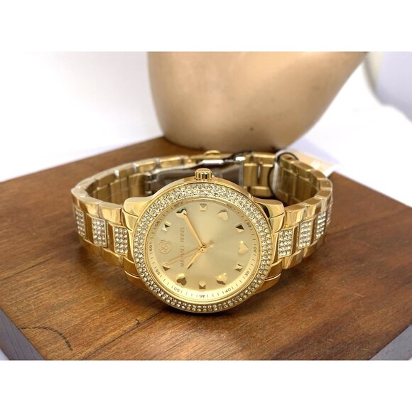 Michael Kors Women\'s Watch MK7320 Tibby Quartz Gemmed Gold Stainless Steel 34mm